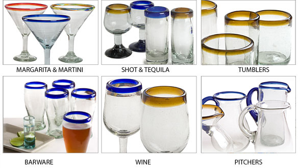 Mexican glassware selection